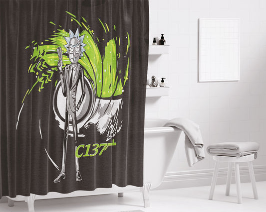 Rick C137 Bathroom Shower Curtain Fabric Waterproof | 66 X 72 Inch