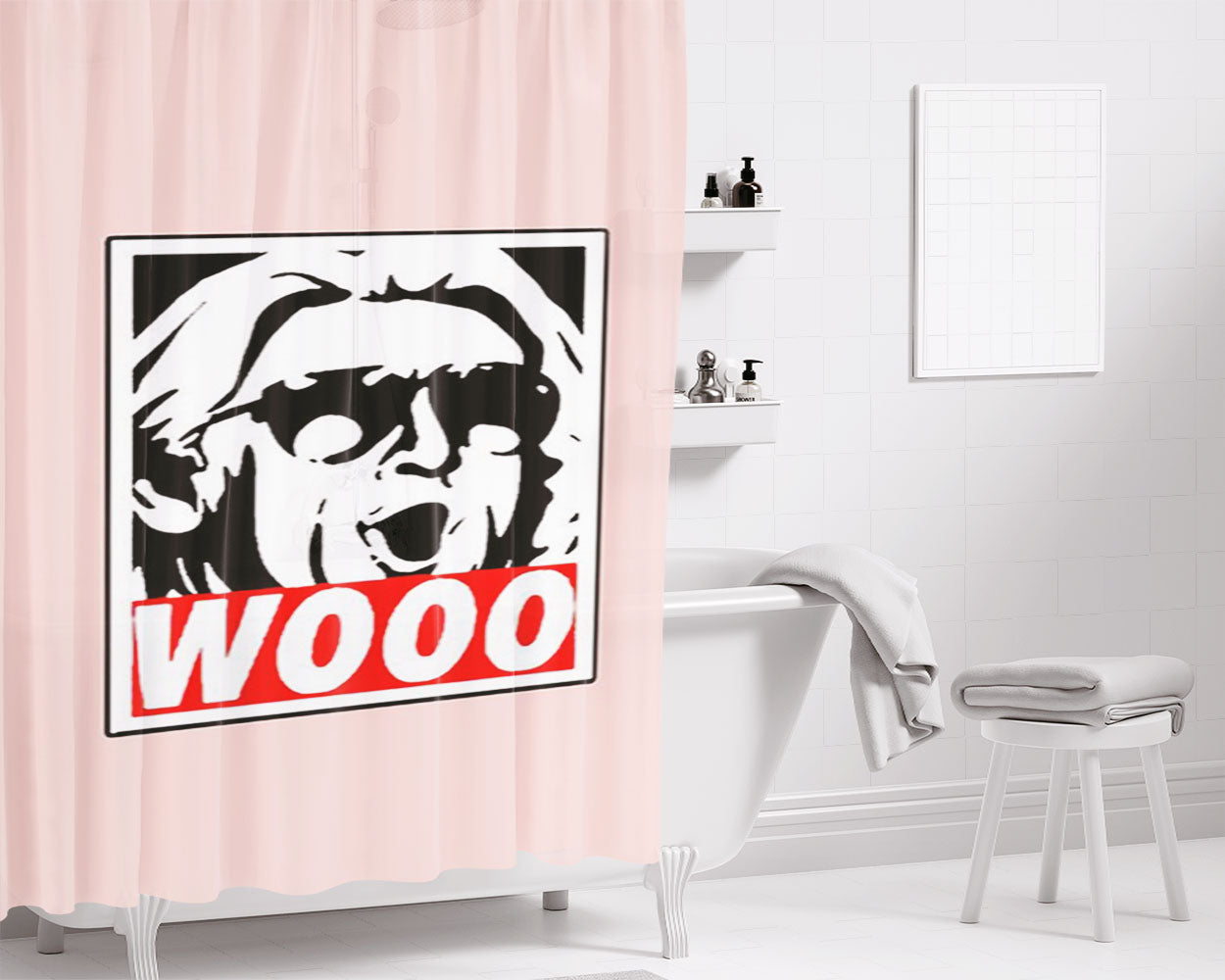 Rick Flair Wooo Wrestling Wrestler Manly Classy Bathroom Shower Curtain Fabric Waterproof | 66 X 72 Inch