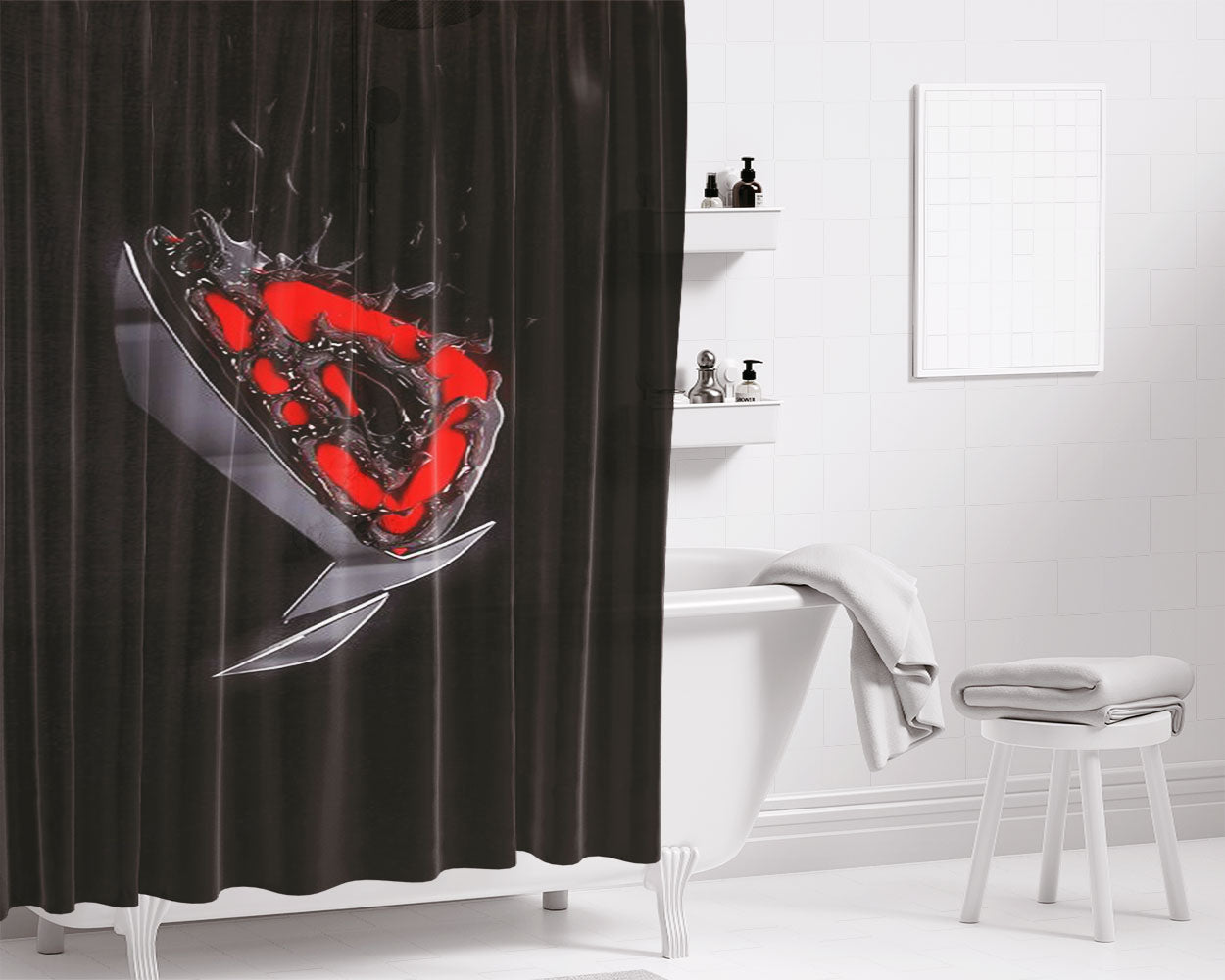 Rog Bathroom Shower Curtain Fabric Waterproof | 66 X 72 Inch