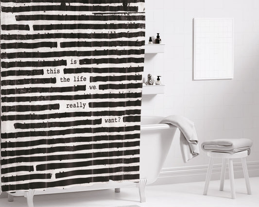 Roger Waters Is This The Life We Really Want Bathroom Shower Curtain Fabric Waterproof | 66 X 72 Inch