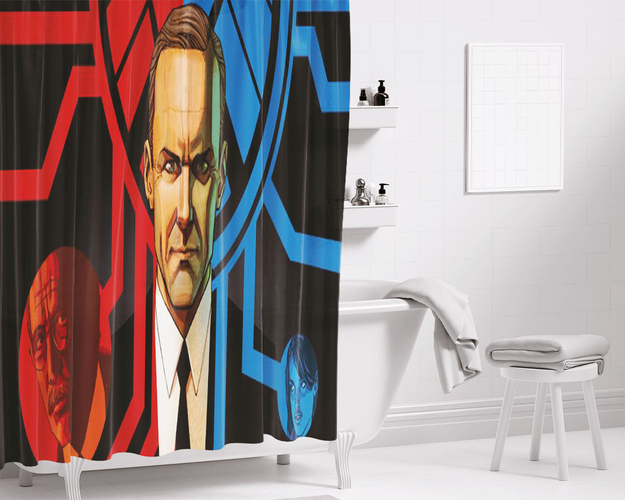 S.H.I.E.L.D Bathroom Shower Curtain Fabric Waterproof | 66 X 72 Inch
