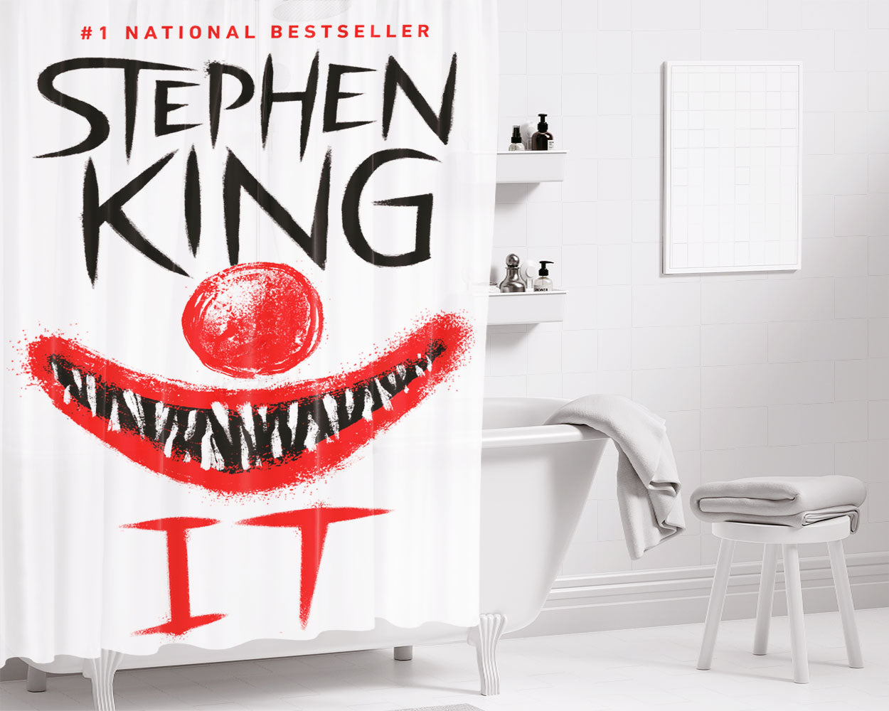 Stephen King It National Best Seller Bathroom Shower Curtain Fabric Waterproof | 66 X 72 Inch