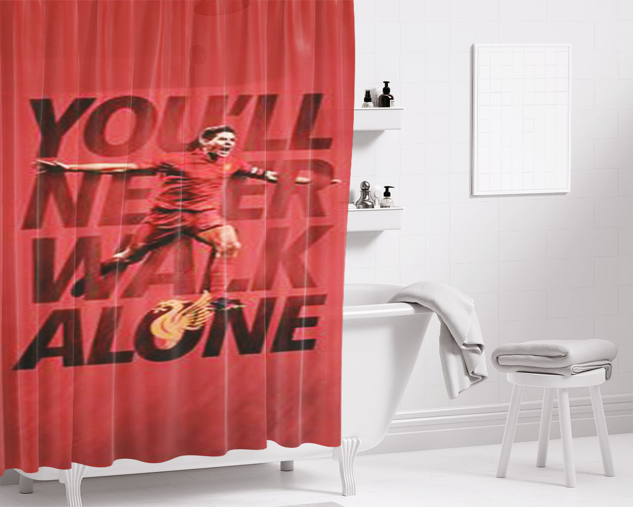 Steven Gerrard Liverpol Bathroom Shower Curtain Fabric Waterproof | 66 X 72 Inch