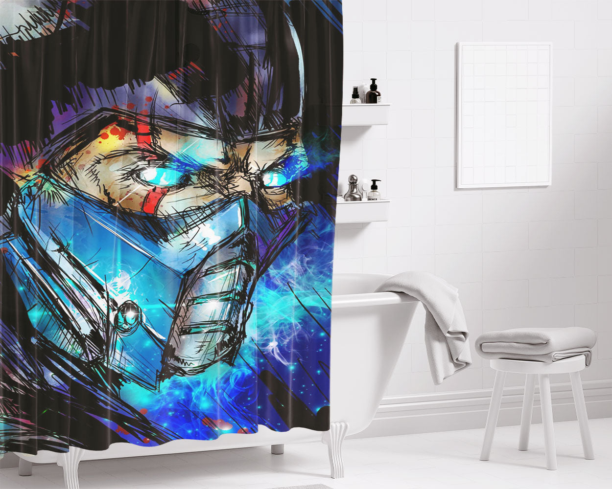 Sub Zero Artwork Bathroom Shower Curtain Fabric Waterproof | 66 X 72 Inch