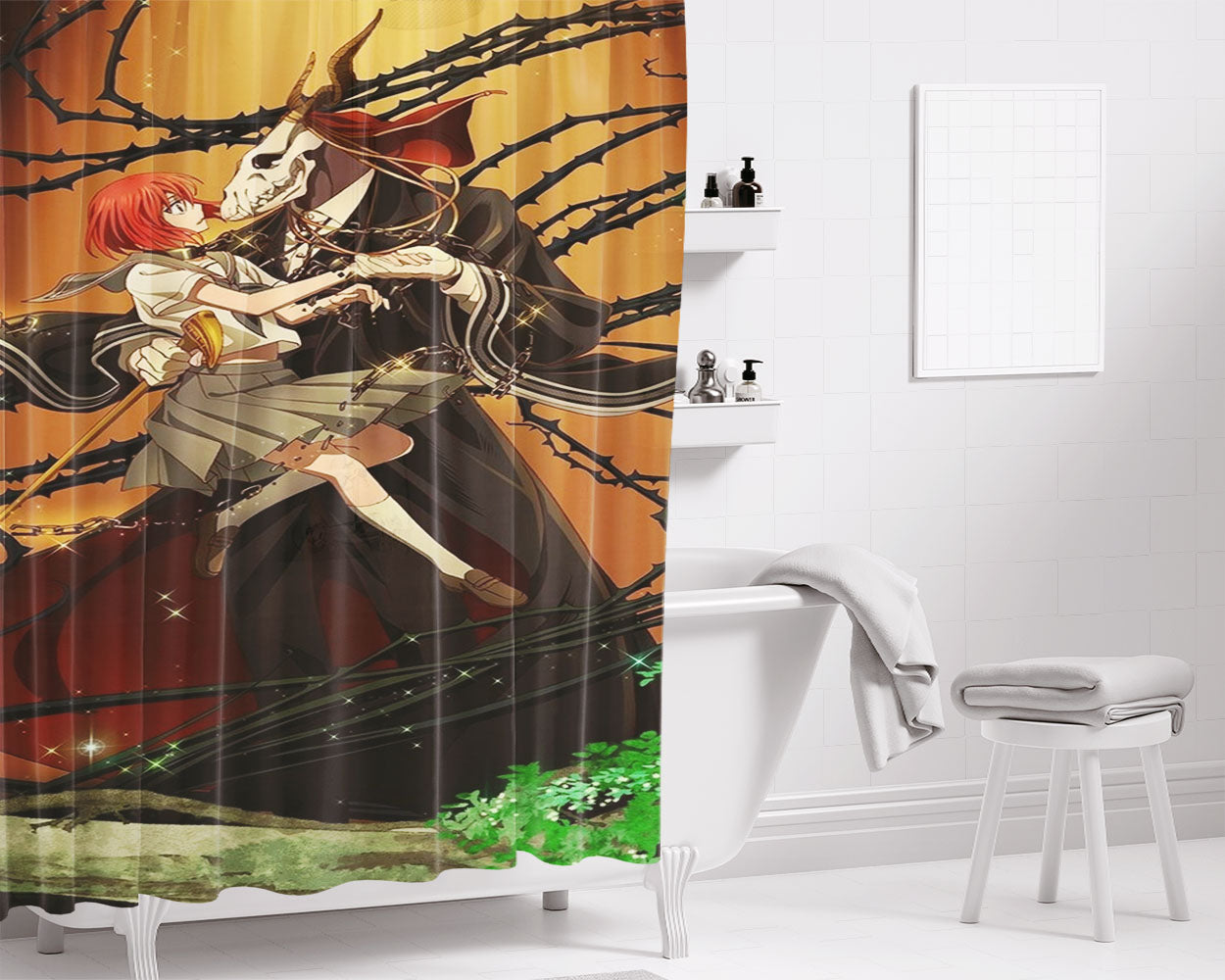 The Ancient Magus Bride Bathroom Shower Curtain Fabric Waterproof | 66 X 72 Inch