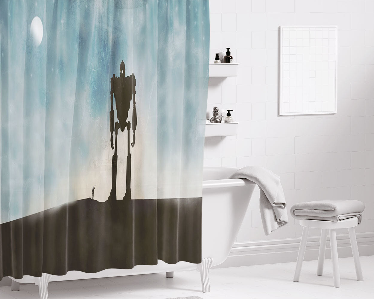The Iron Giant Bathroom Shower Curtain Fabric Waterproof | 66 X 72 Inch