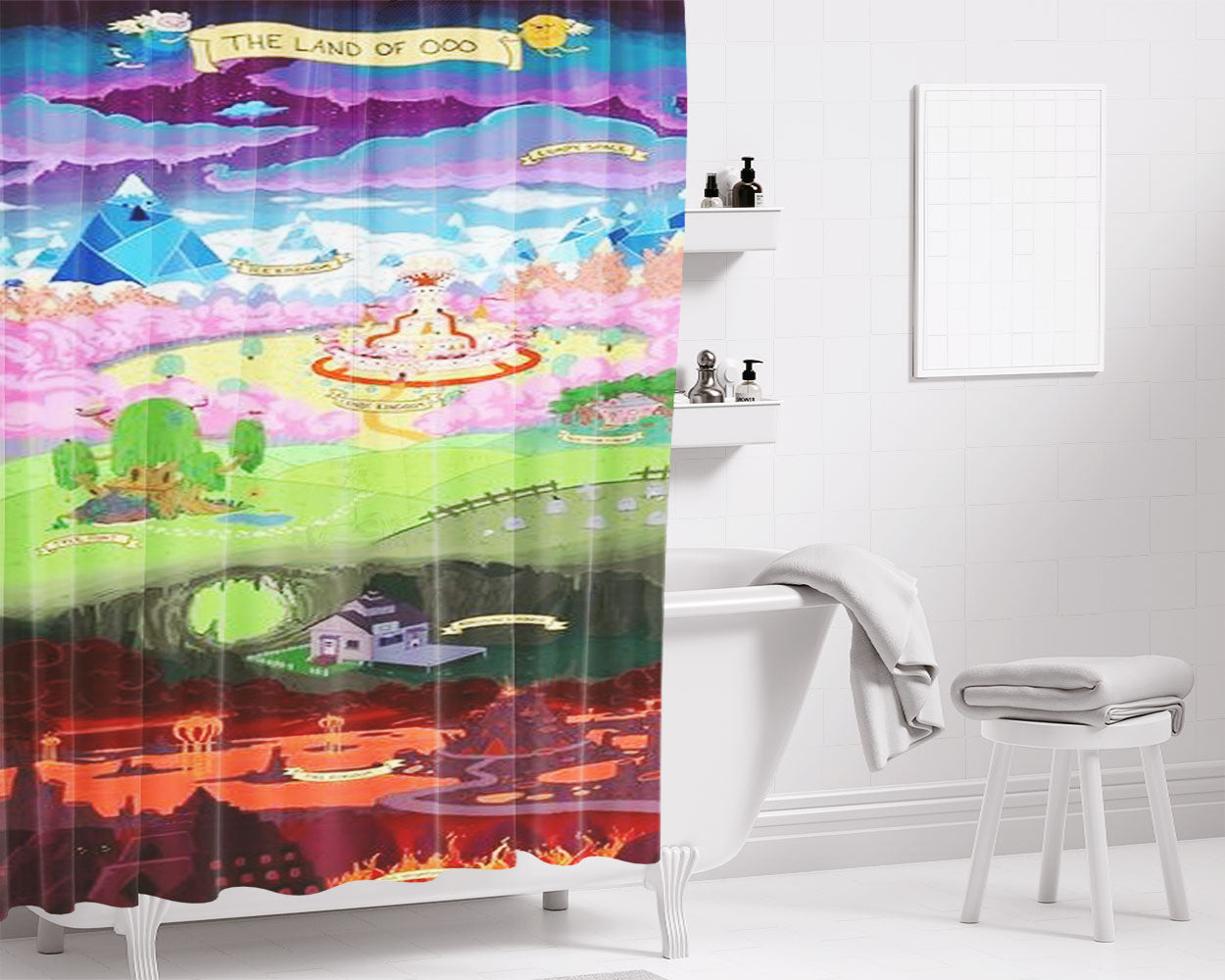 The Land Of Ooo1 Bathroom Shower Curtain Fabric Waterproof | 66 X 72 Inch