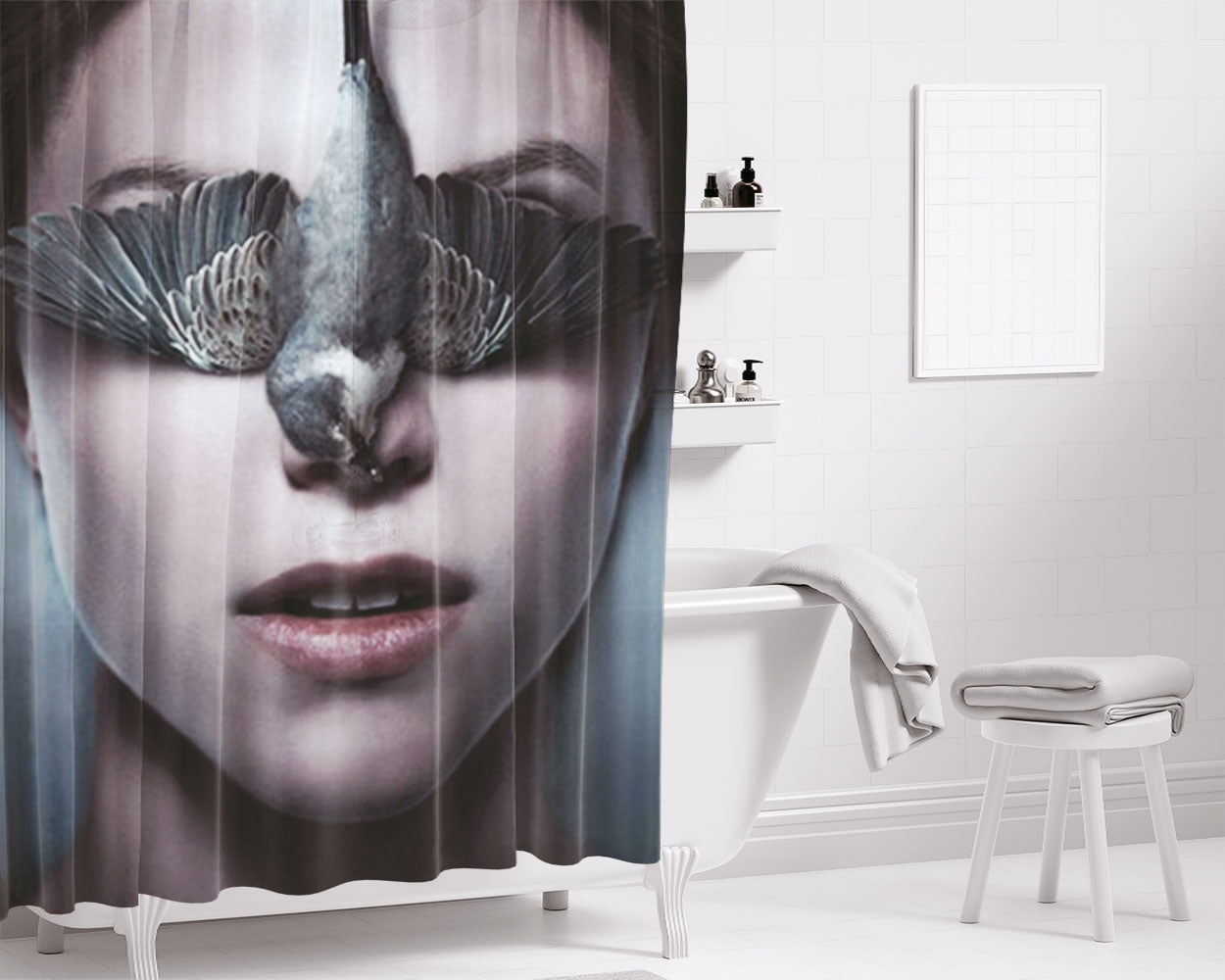 Thelma Bathroom Shower Curtain Fabric Waterproof | 66 X 72 Inch