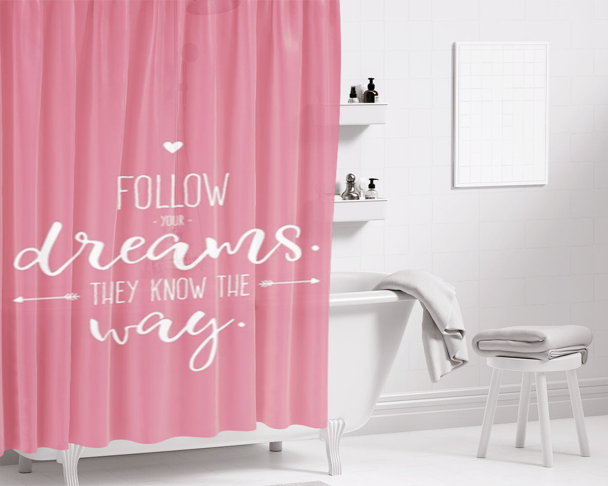 They Know The Way Bathroom Shower Curtain Fabric Waterproof | 66 X 72 Inch