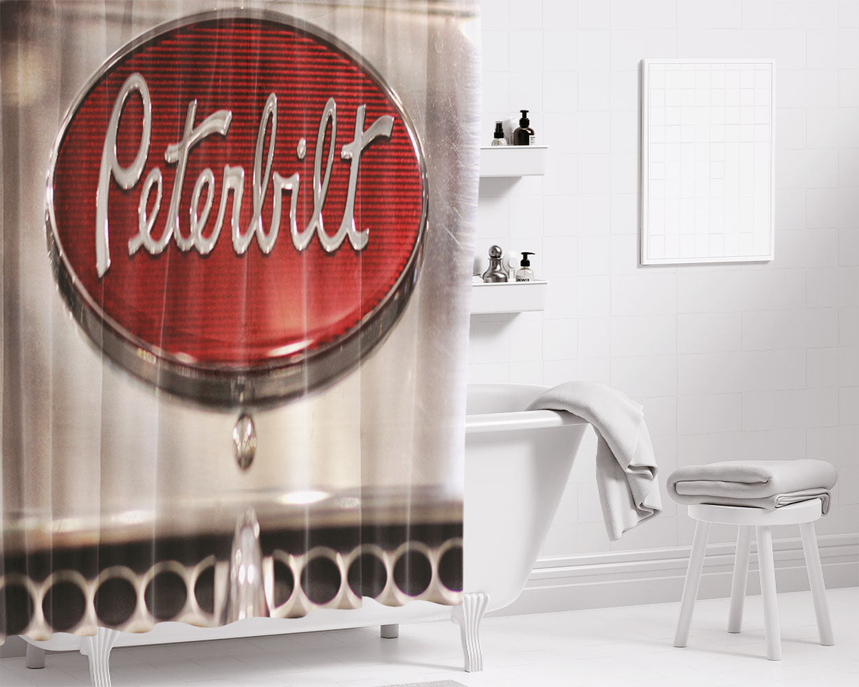 Truck Peterbilt Bathroom Shower Curtain Fabric Waterproof | 66 X 72 Inch