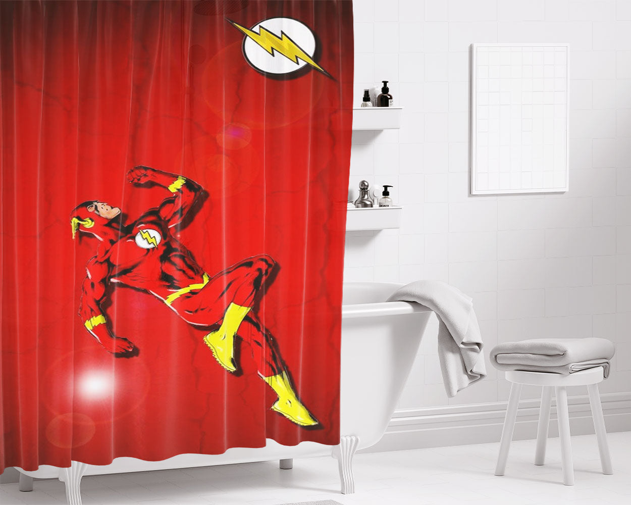 Wally West Refined Costume Artwork Bathroom Shower Curtain Fabric Waterproof | 66 X 72 Inch