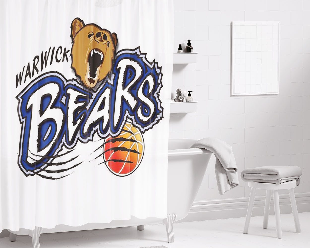 Warwick Bears Bathroom Shower Curtain Fabric Waterproof | 66 X 72 Inch