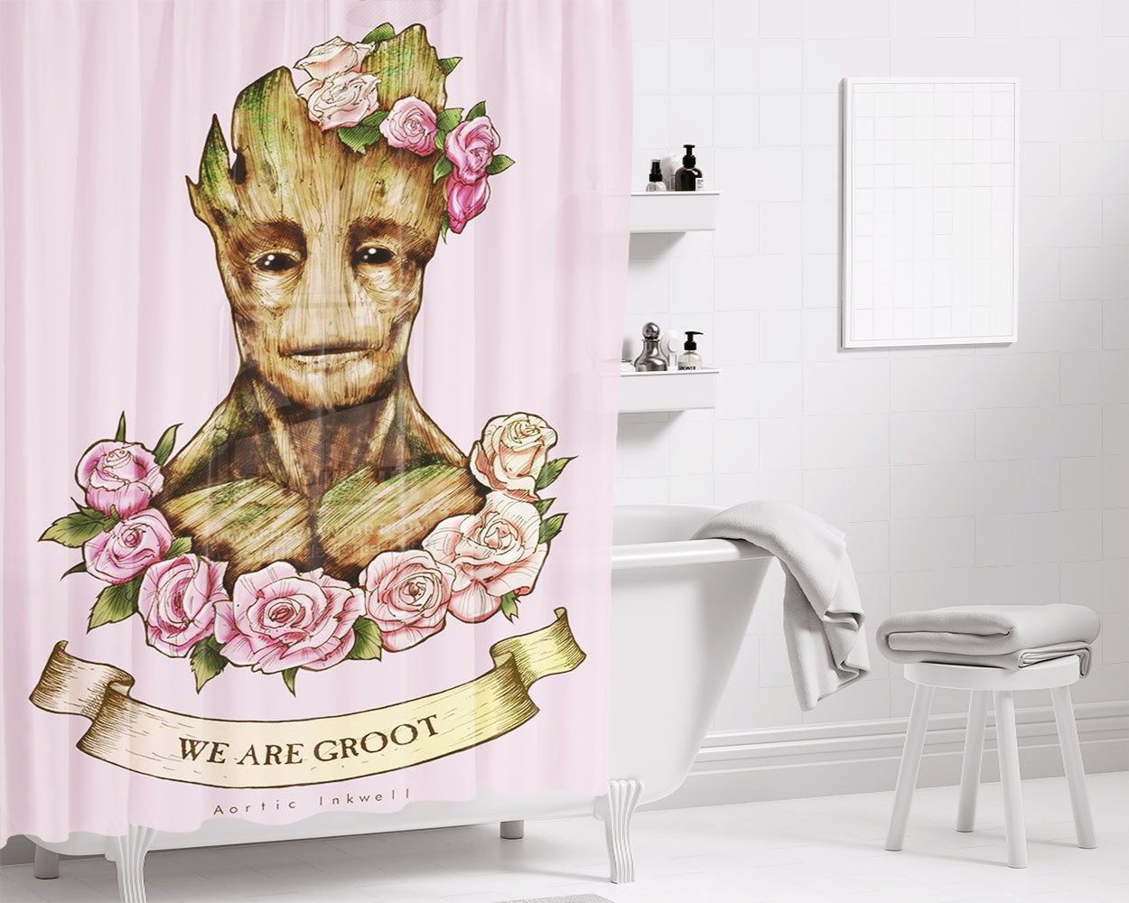 We Are Bears Wallpapers Bathroom Shower Curtain Fabric Waterproof | 66 X 72 Inch
