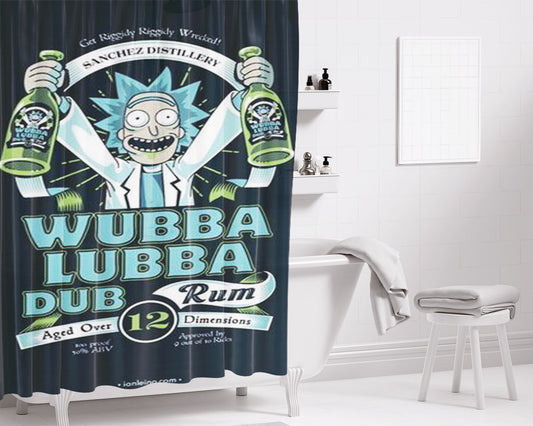 Wubba Rum Bathroom Shower Curtain Fabric Waterproof | 66 X 72 Inch