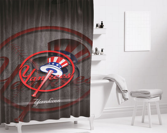 Yankees Bathroom Shower Curtain Fabric Waterproof | 66 X 72 Inch