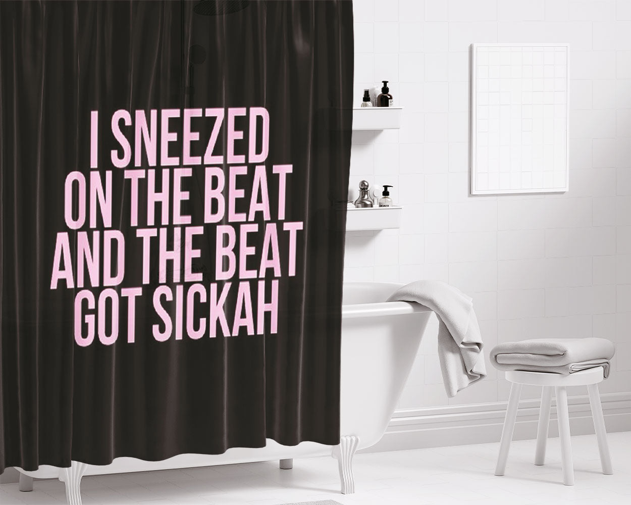 Yonce Lyric Bathroom Shower Curtain Fabric Waterproof | 66 X 72 Inch