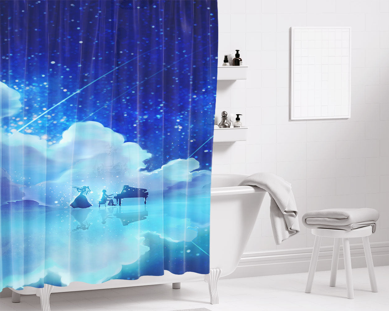 Your Lie In April - Arima Kaori Bathroom Shower Curtain Fabric Waterproof | 66 X 72 Inch