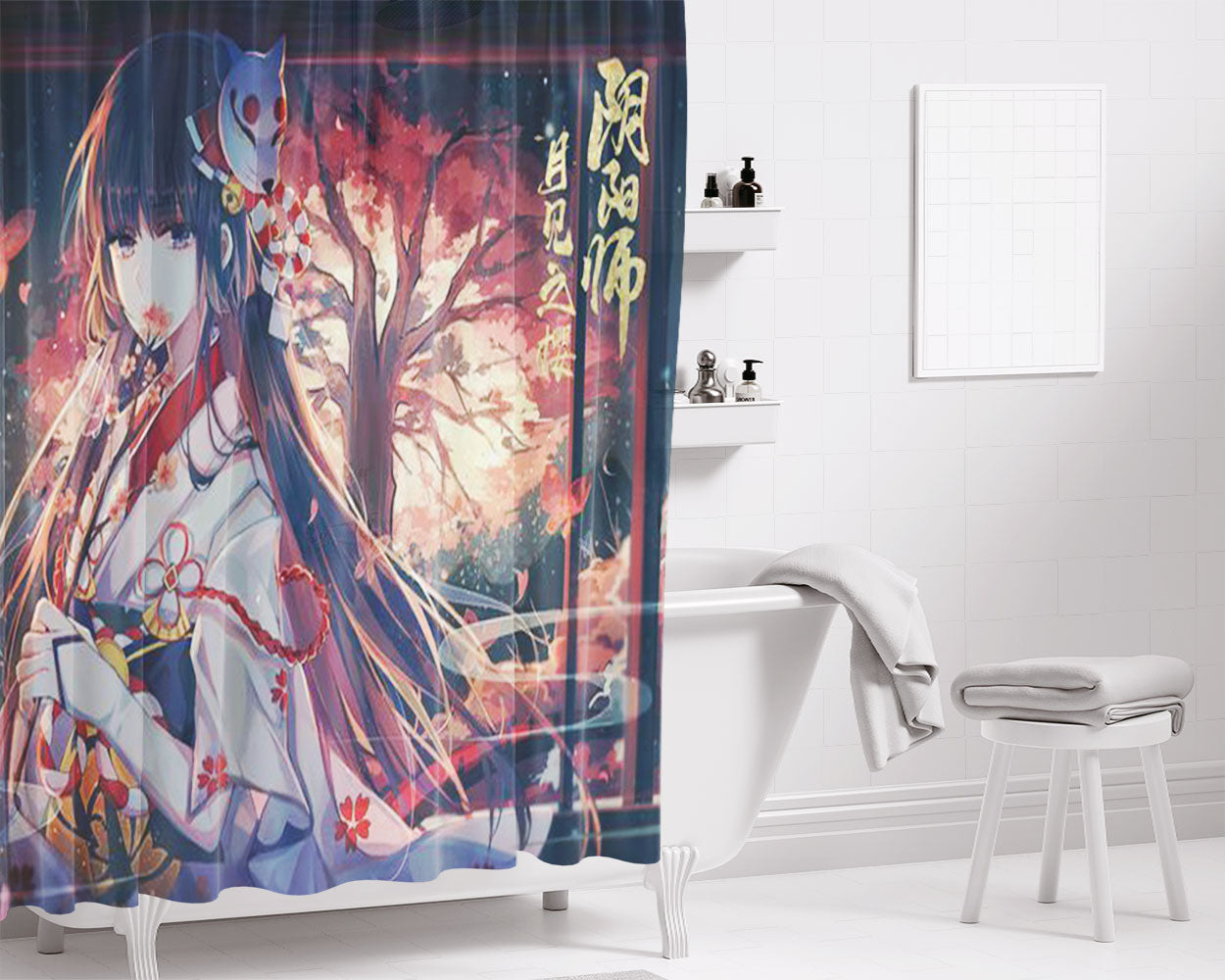 Yuki Onna Onmyouji Bathroom Shower Curtain Fabric Waterproof | 66 X 72 Inch