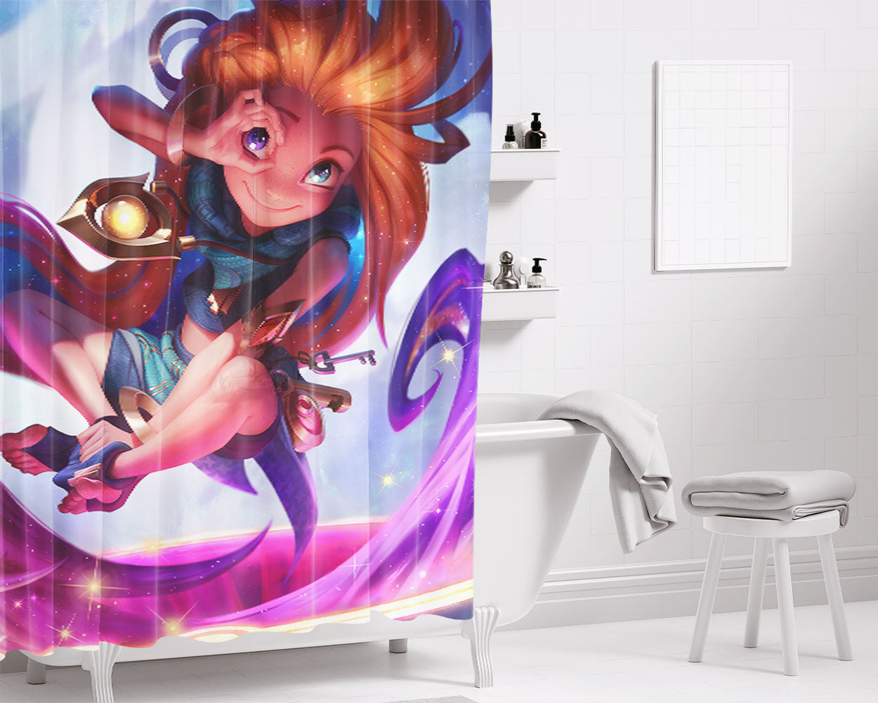 Zoe The Aspect Of Twilight Bathroom Shower Curtain Fabric Waterproof | 66 X 72 Inch