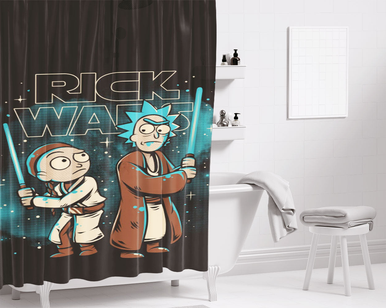 Rick Wars Bathroom Shower Curtain Fabric Waterproof | 66 X 72 Inch
