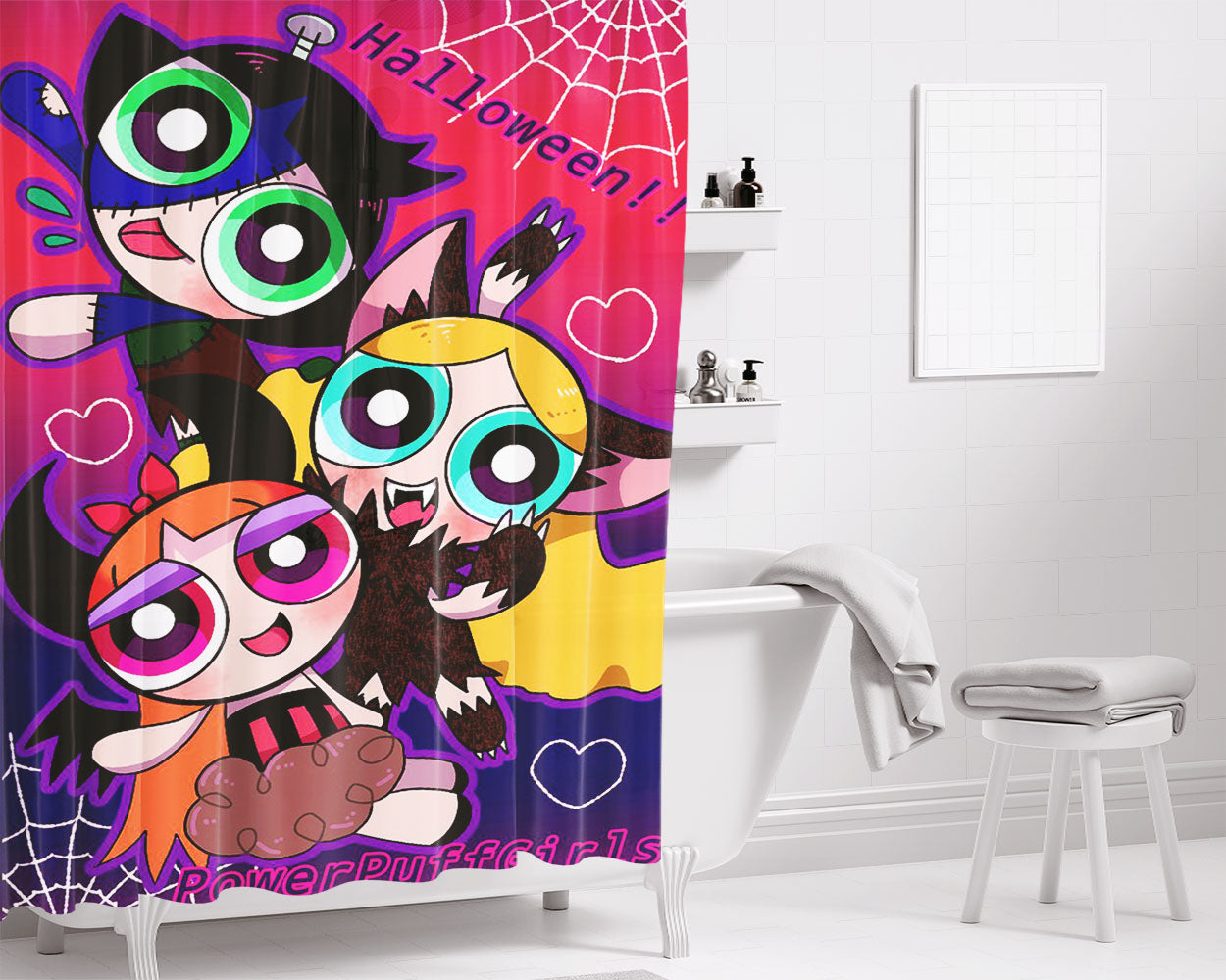Sally Christmas Halloween Bathroom Shower Curtain Fabric Waterproof | 66 X 72 Inch