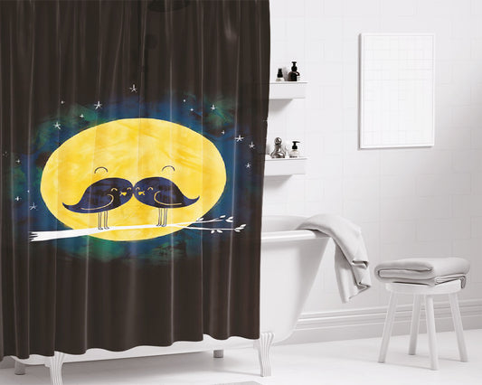 Moonlight Bathroom Shower Curtain Fabric Waterproof | 66 X 72 Inch