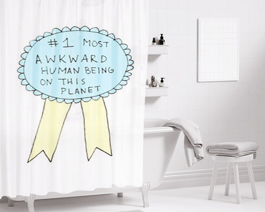 Most Awkward Ribbon Bathroom Shower Curtain Fabric Waterproof | 66 X 72 Inch