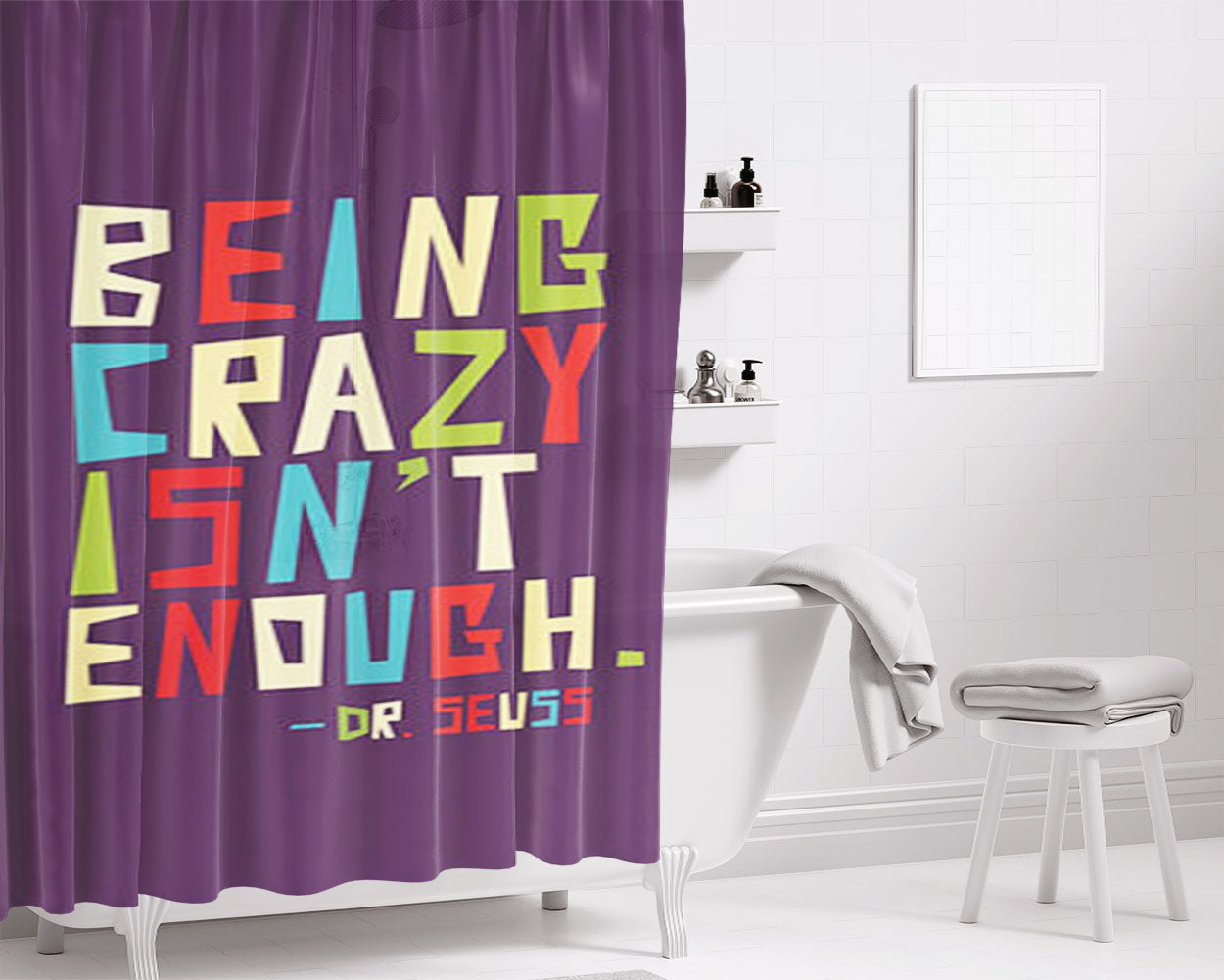 Motivational Bathroom Shower Curtain Fabric Waterproof | 66 X 72 Inch