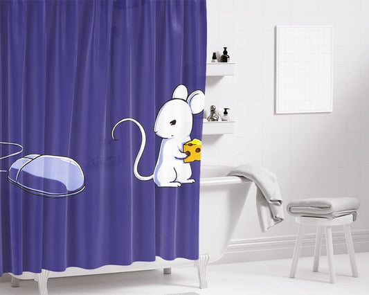 Mouse Bathroom Shower Curtain Fabric Waterproof | 66 X 72 Inch