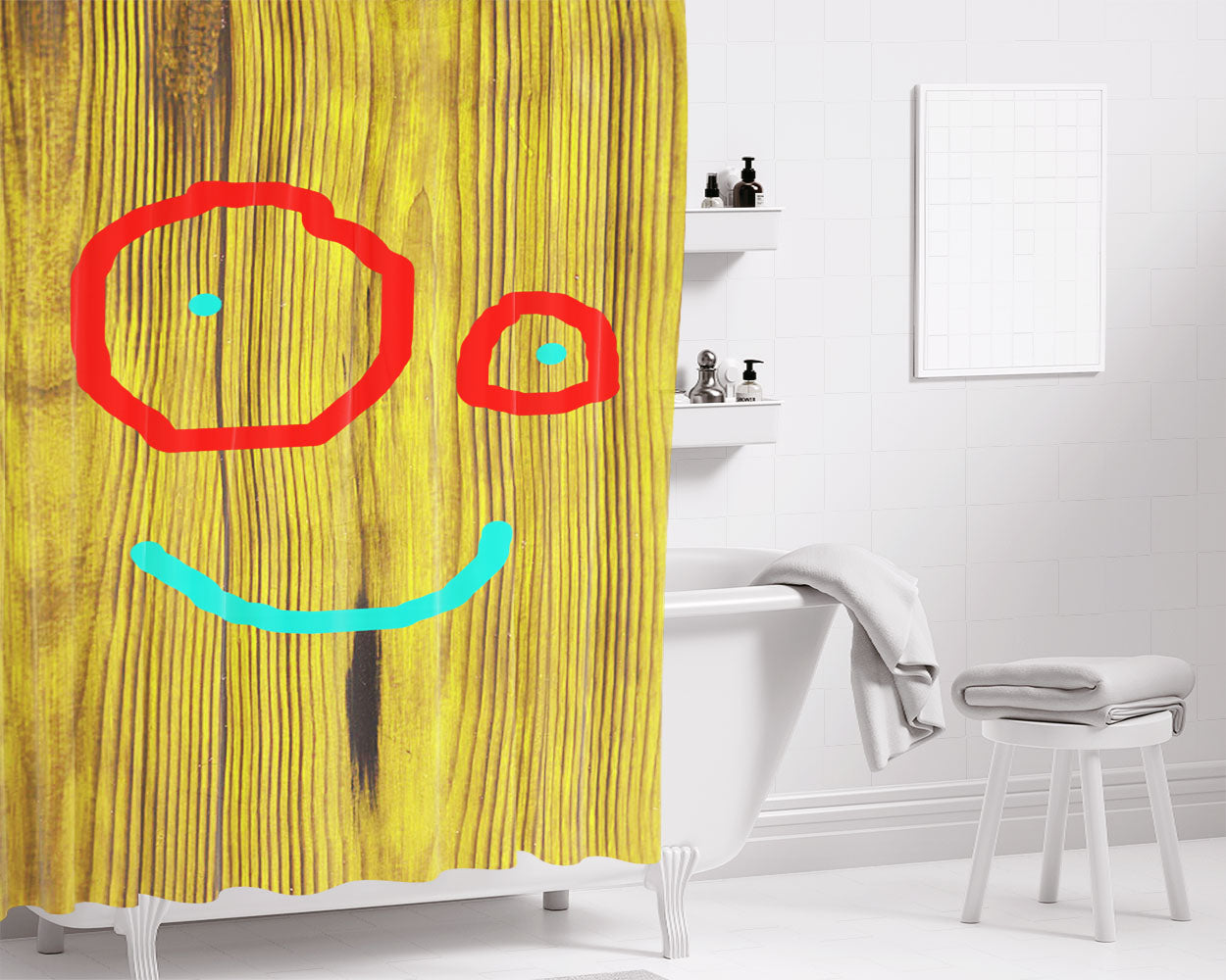 Mr Plank Bathroom Shower Curtain Fabric Waterproof | 66 X 72 Inch