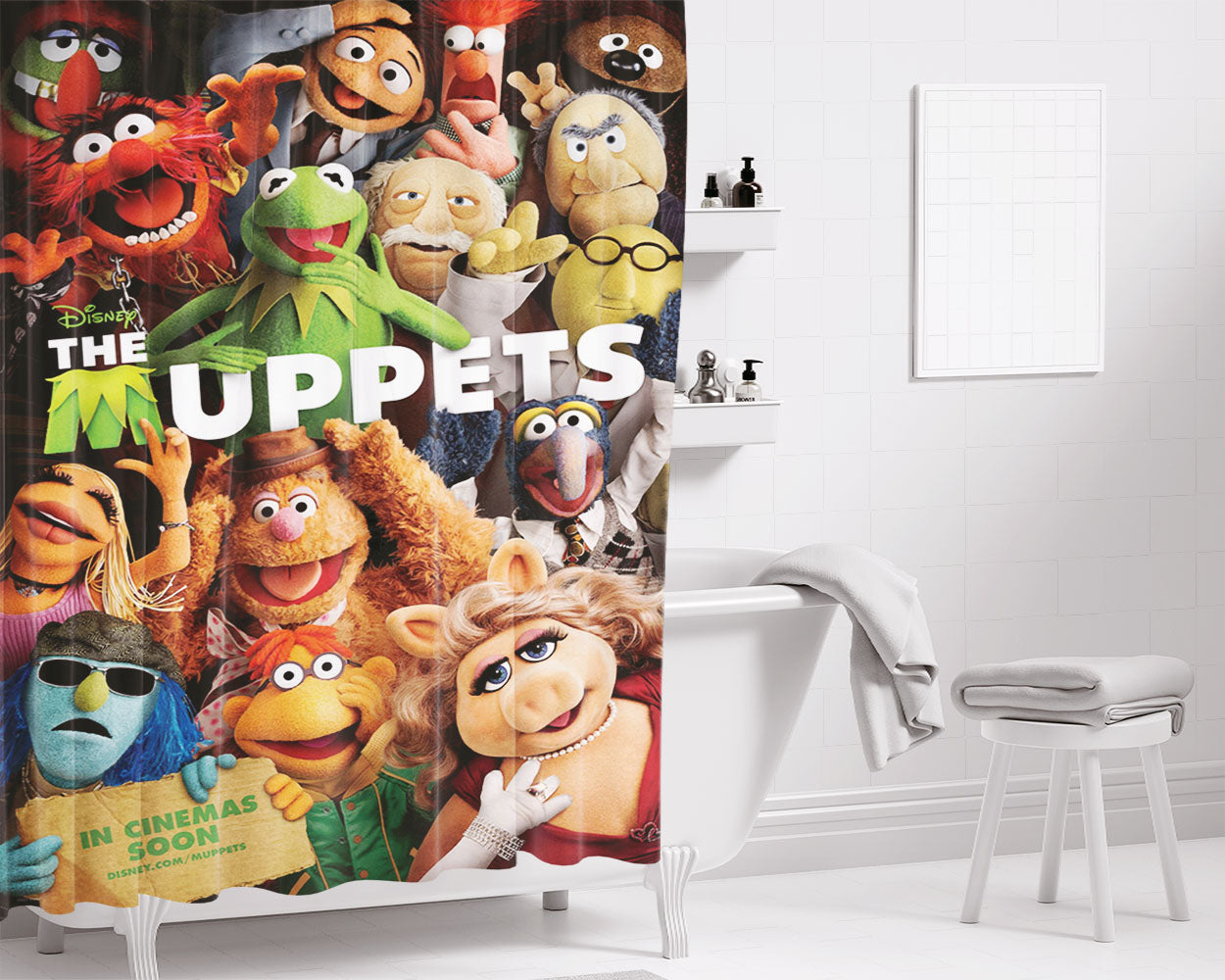 Muppets Bathroom Shower Curtain Fabric Waterproof | 66 X 72 Inch