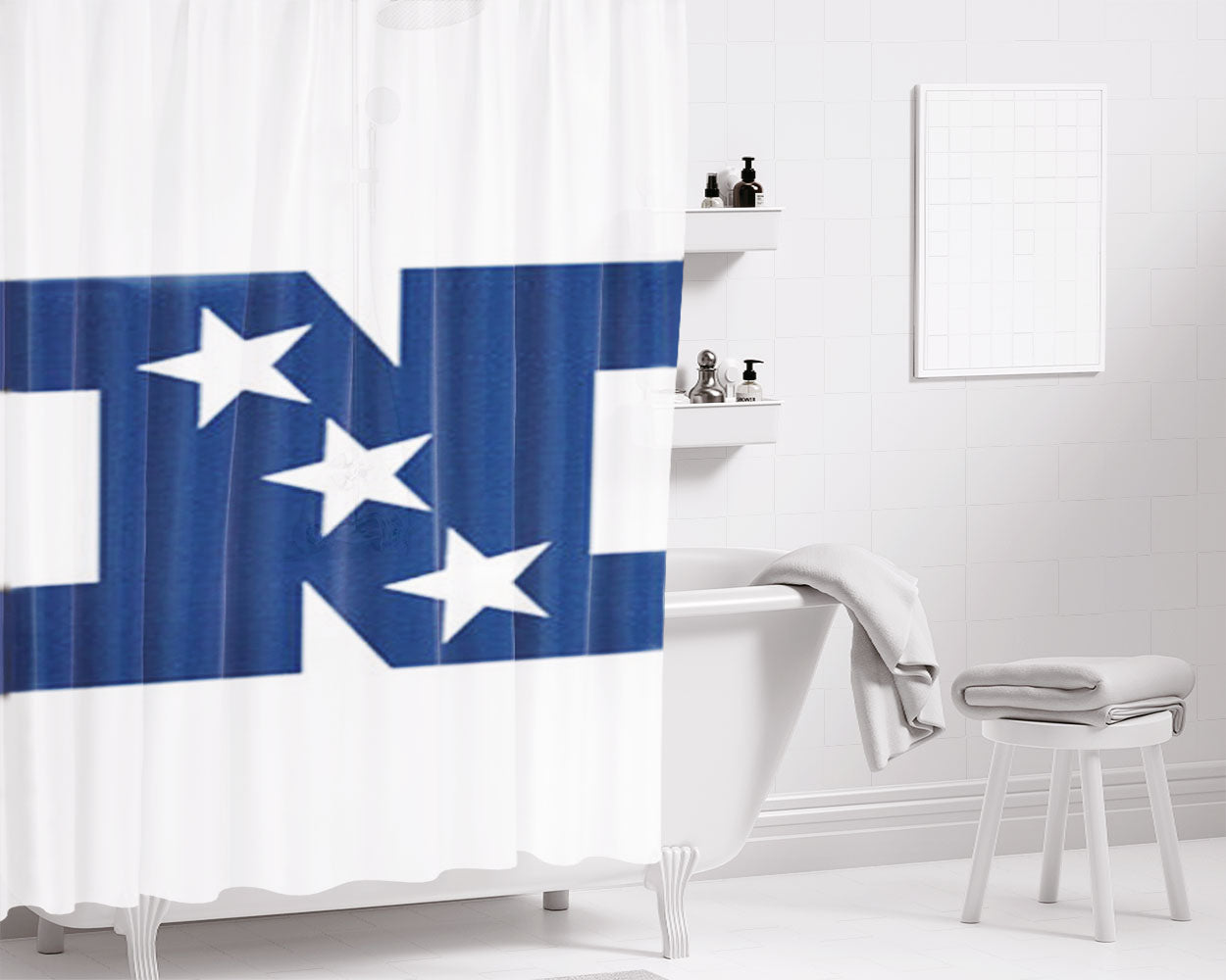 National Football Conference Logo Old Bathroom Shower Curtain Fabric Waterproof | 66 X 72 Inch