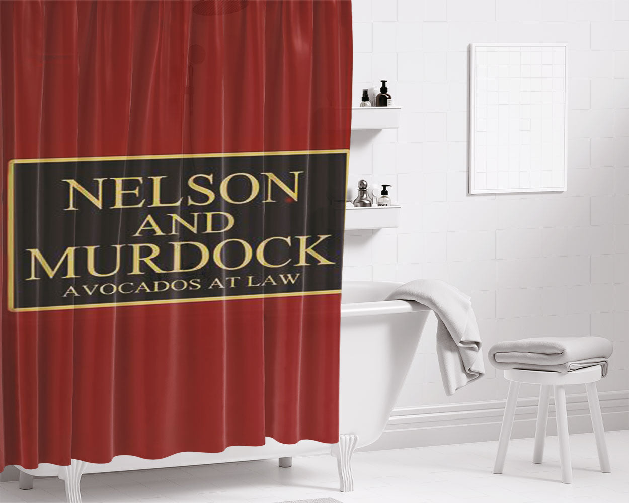 Nelson And Murdock Avocados At Law Bathroom Shower Curtain Fabric Waterproof | 66 X 72 Inch