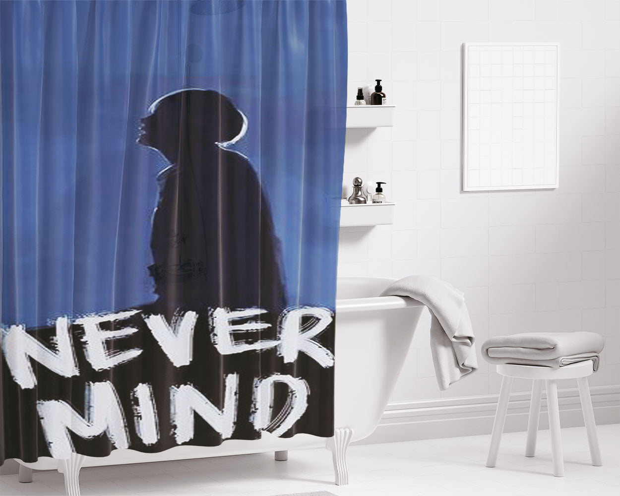Nevermind Min Yoongi Bathroom Shower Curtain Fabric Waterproof | 66 X 72 Inch