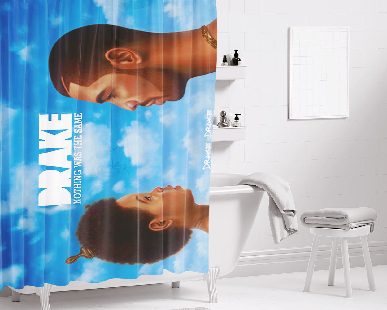 New Diney Collage All Character Bathroom Shower Curtain Fabric Waterproof | 66 X 72 Inch