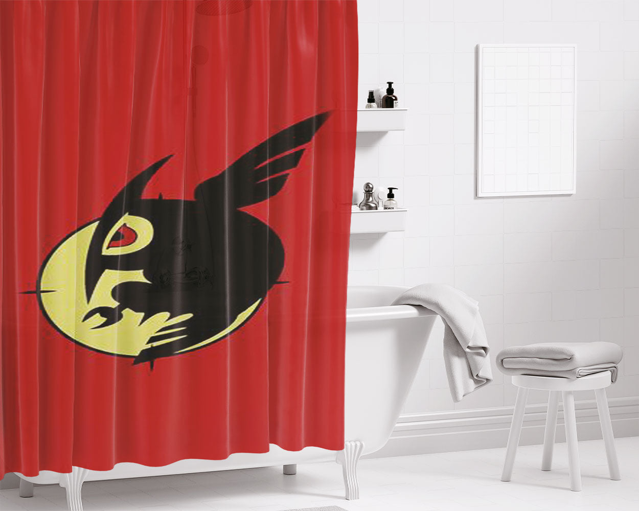 Night Raid Bathroom Shower Curtain Fabric Waterproof | 66 X 72 Inch