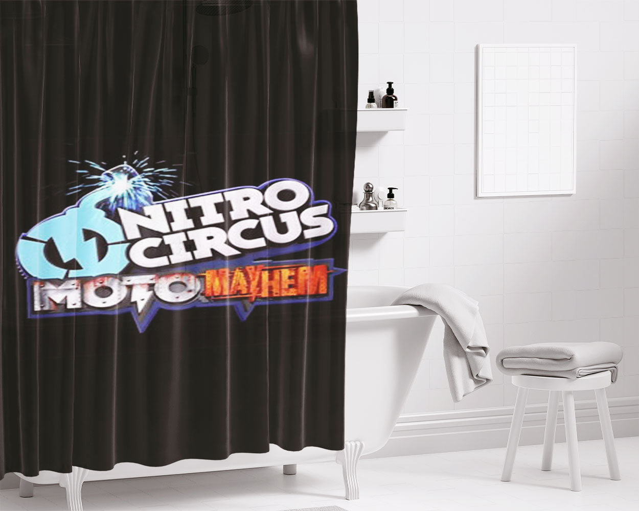Nitro Circus Moto Mayhem Bathroom Shower Curtain Fabric Waterproof | 66 X 72 Inch