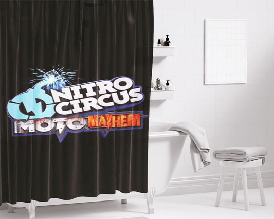 Nitro Circus Moto Mayhem Bathroom Shower Curtain Fabric Waterproof | 66 X 72 Inch