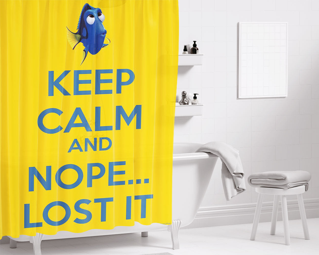 Nope Lost It Bathroom Shower Curtain Fabric Waterproof | 66 X 72 Inch
