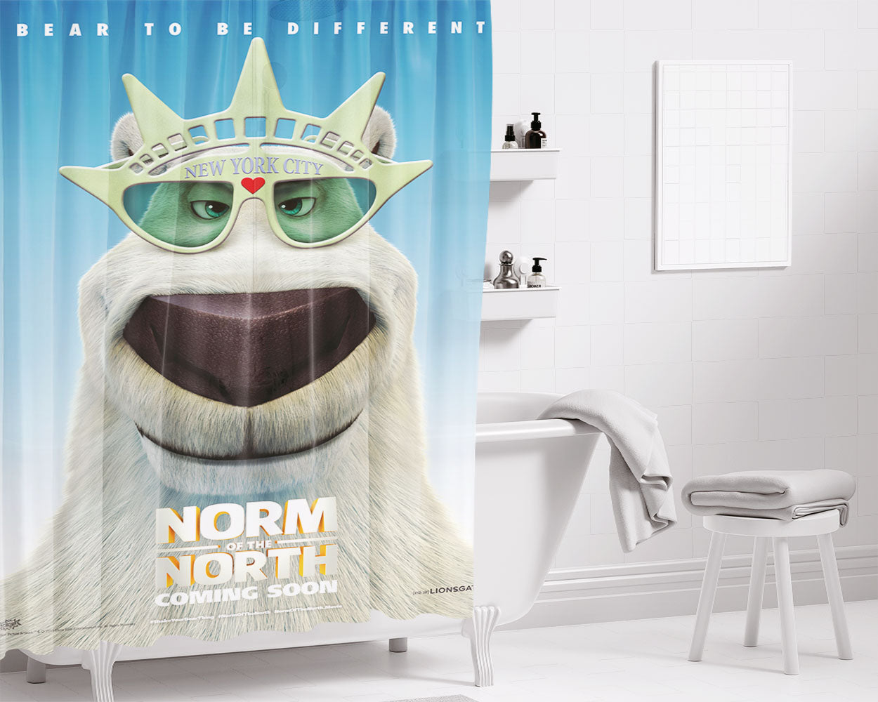 Norm O The North Bathroom Shower Curtain Fabric Waterproof | 66 X 72 Inch