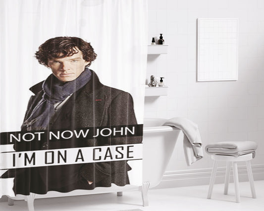 Not Now John I'M On A Case Bathroom Shower Curtain Fabric Waterproof | 66 X 72 Inch