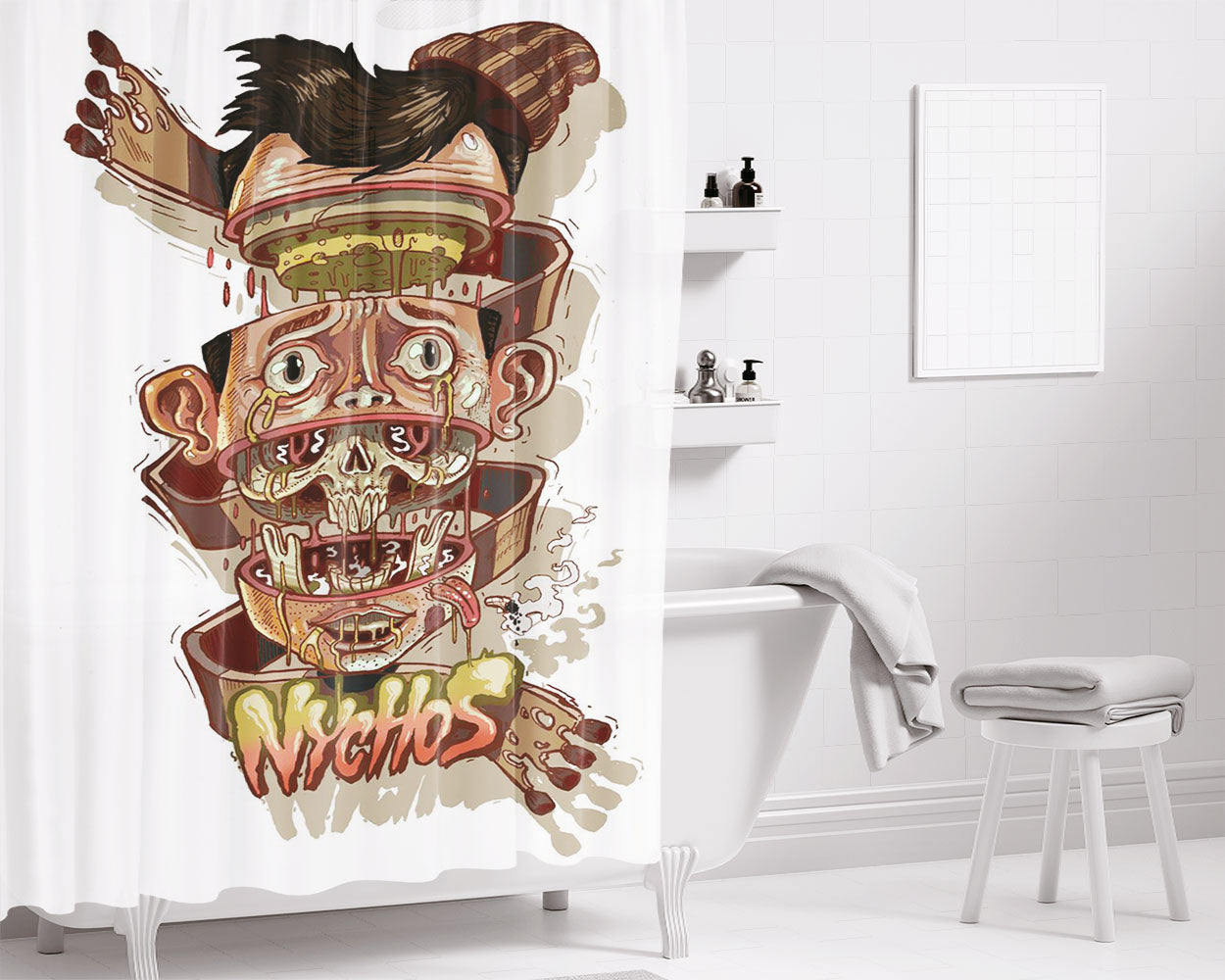 Nychos Bathroom Shower Curtain Fabric Waterproof | 66 X 72 Inch