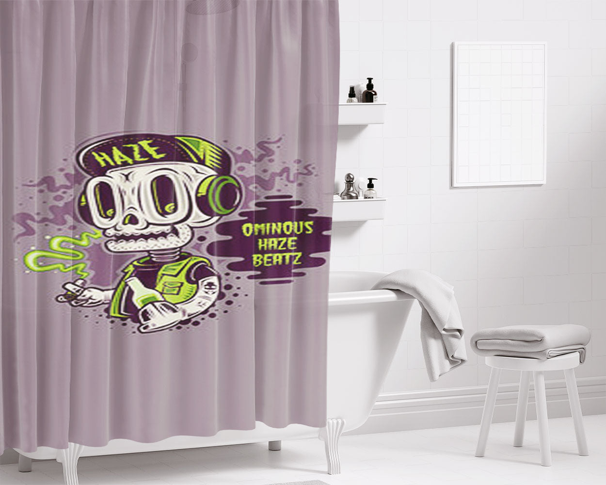 Ominous Haze Bathroom Shower Curtain Fabric Waterproof | 66 X 72 Inch