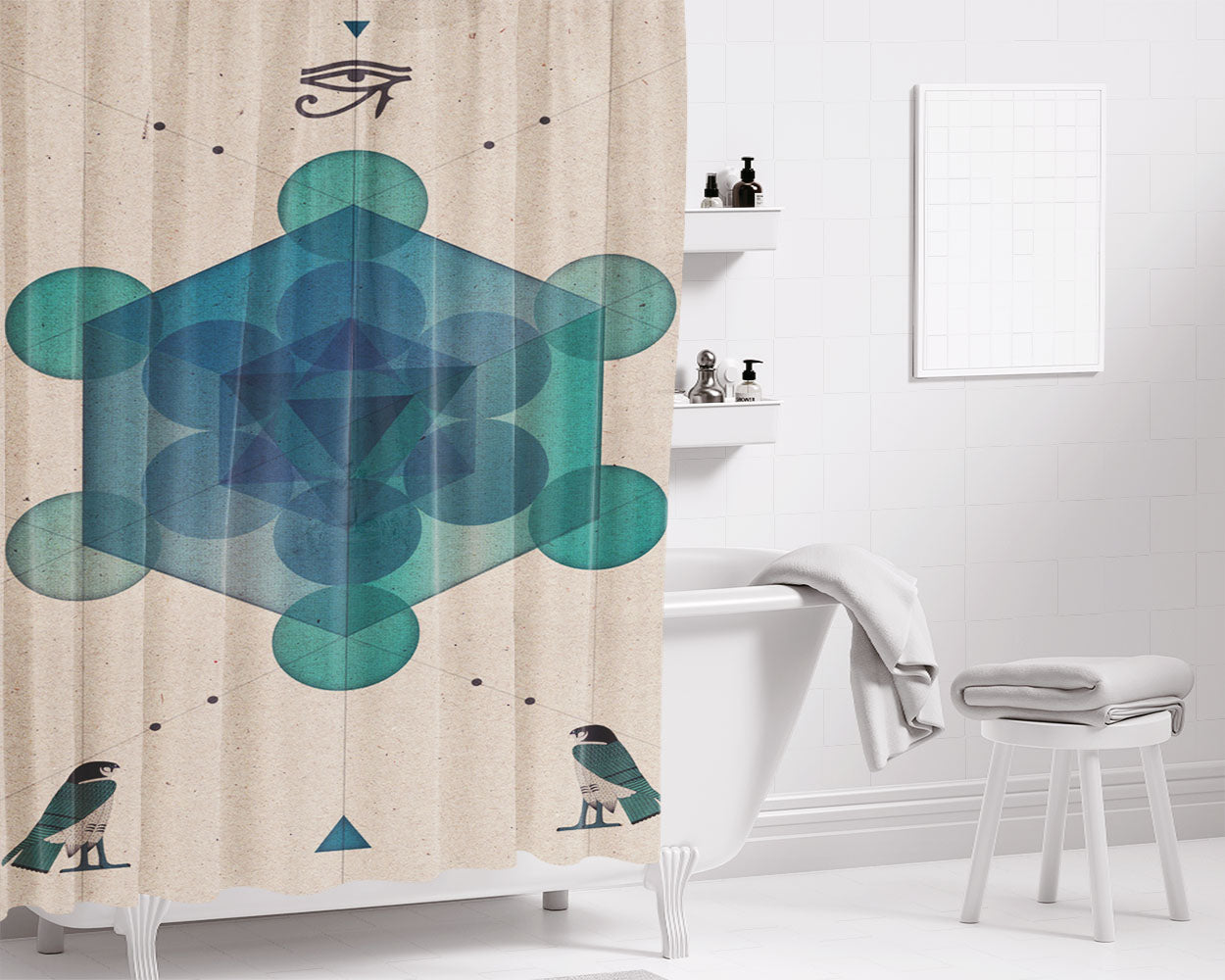 One Eyes Bird Bathroom Shower Curtain Fabric Waterproof | 66 X 72 Inch