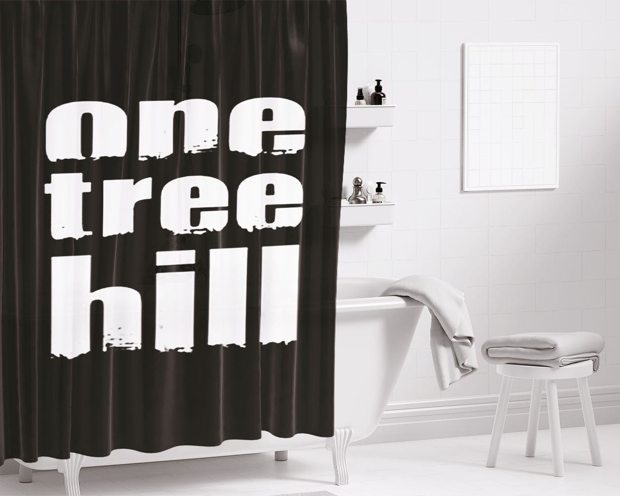 One Tree Hill Bathroom Shower Curtain Fabric Waterproof | 66 X 72 Inch