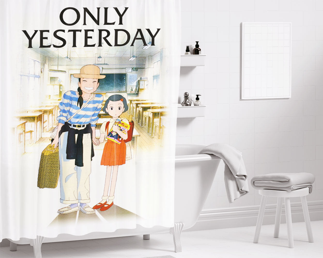 Only Yesterday Bathroom Shower Curtain Fabric Waterproof | 66 X 72 Inch