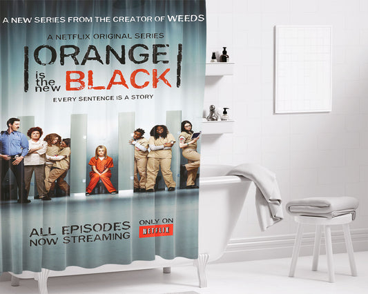 Orange Is The New Black Bathroom Shower Curtain Fabric Waterproof | 66 X 72 Inch
