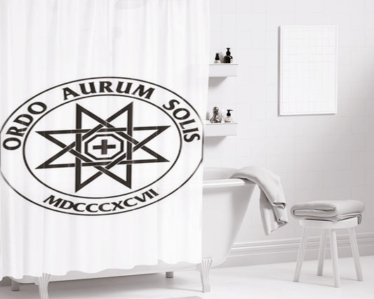 Ordo Aurum Solis Logo Bathroom Shower Curtain Fabric Waterproof | 66 X 72 Inch