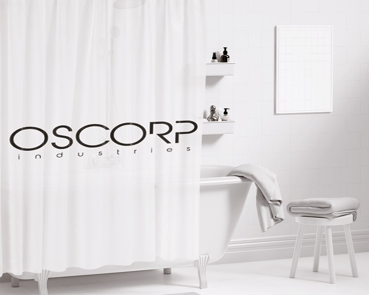 Oscorp Industries Text Bathroom Shower Curtain Fabric Waterproof | 66 X 72 Inch