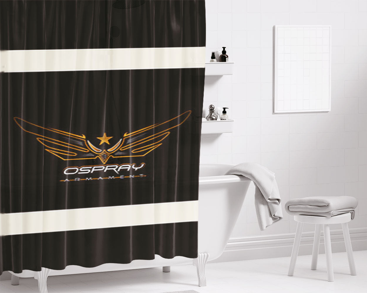 Ospray Armament Bathroom Shower Curtain Fabric Waterproof | 66 X 72 Inch